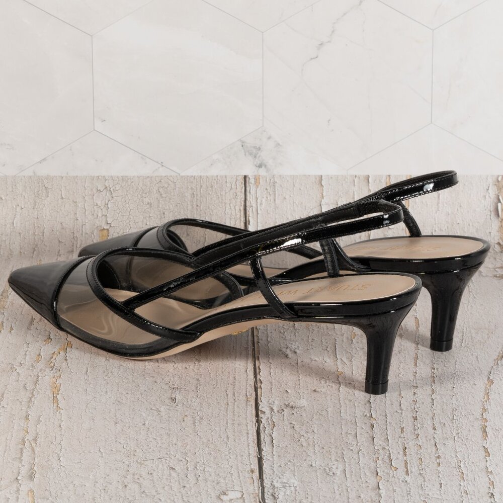 Stuart Weitzman Womens Mondrian 50 Slingback Color Black/Flannel Size 8 B - Picture 3 of 11